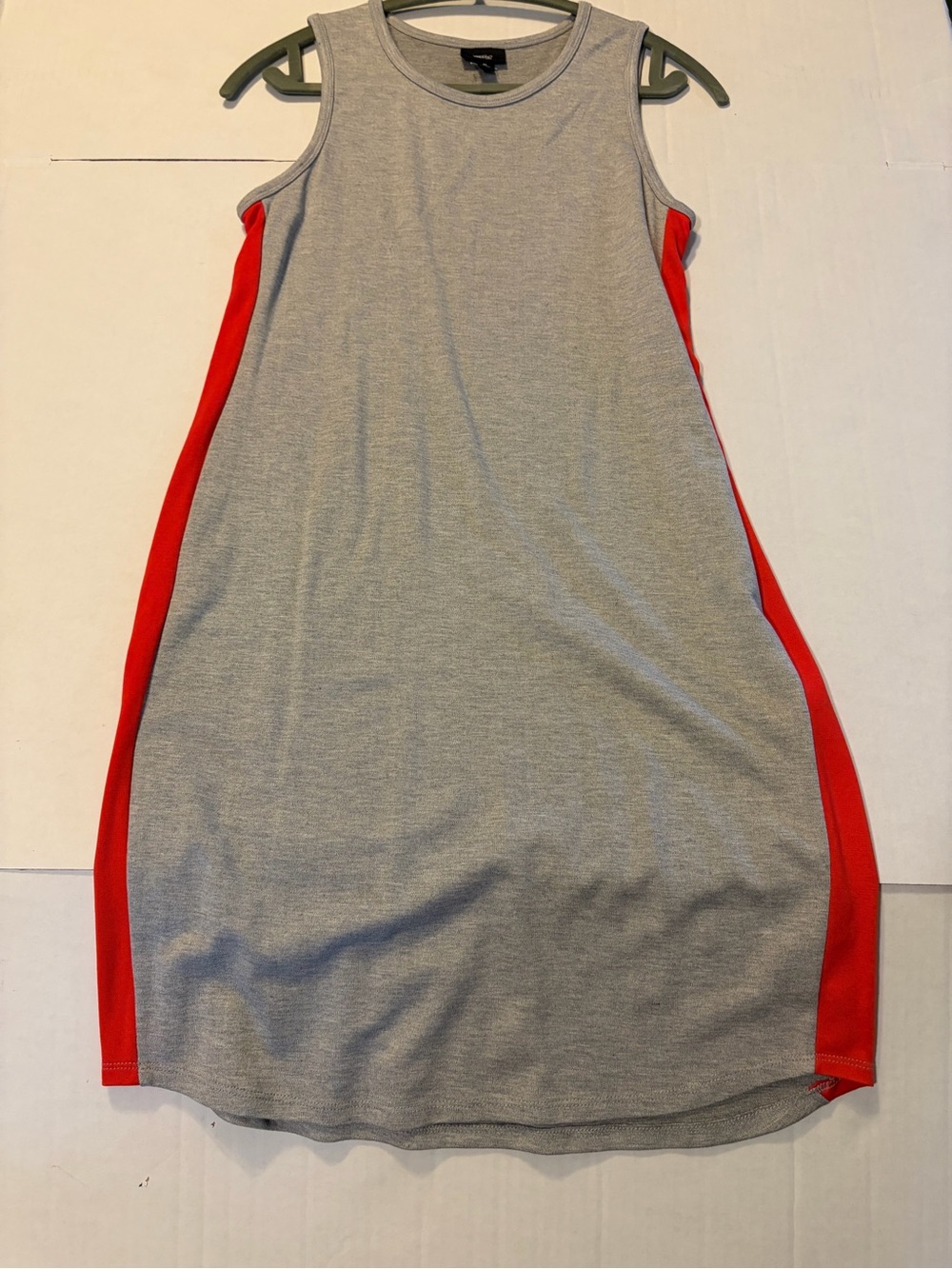 Mossimo Supply Co. Gray Midi Dress with Red Side Panels